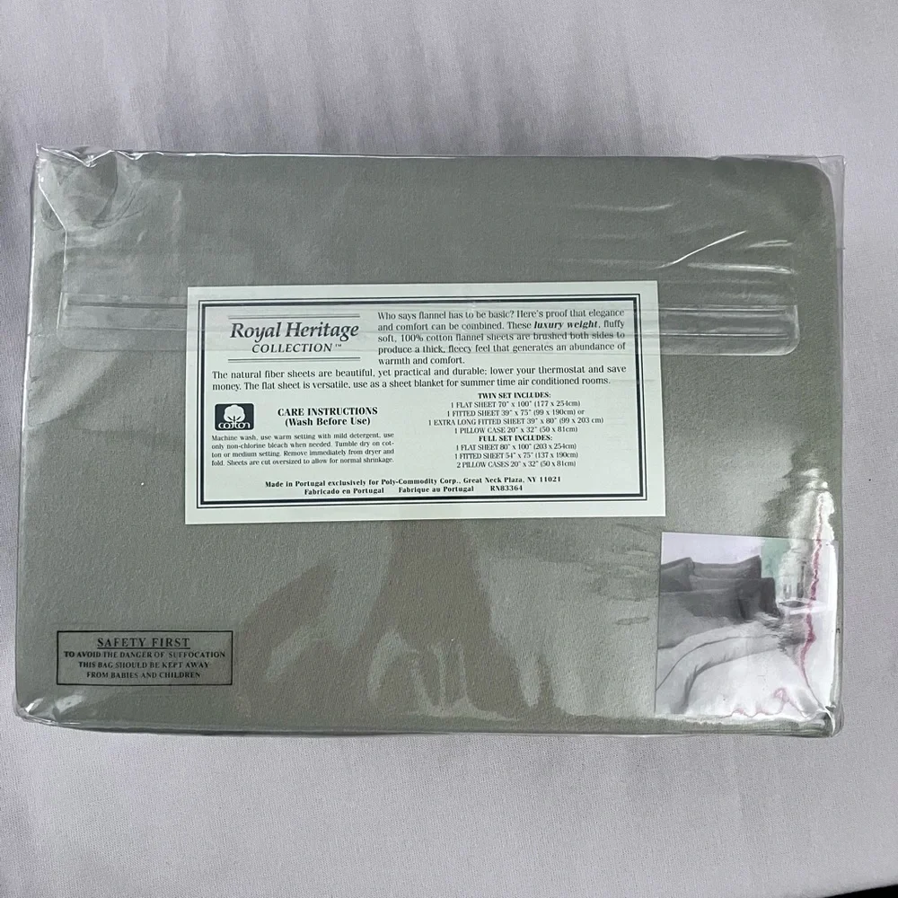 Royal Heritage Sage Gray / Jade Gray / Soft Green Bedding Sheet Set
